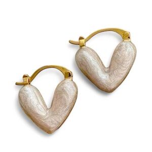 Elegant Gold And Enamel Huggie Hoop Earrings